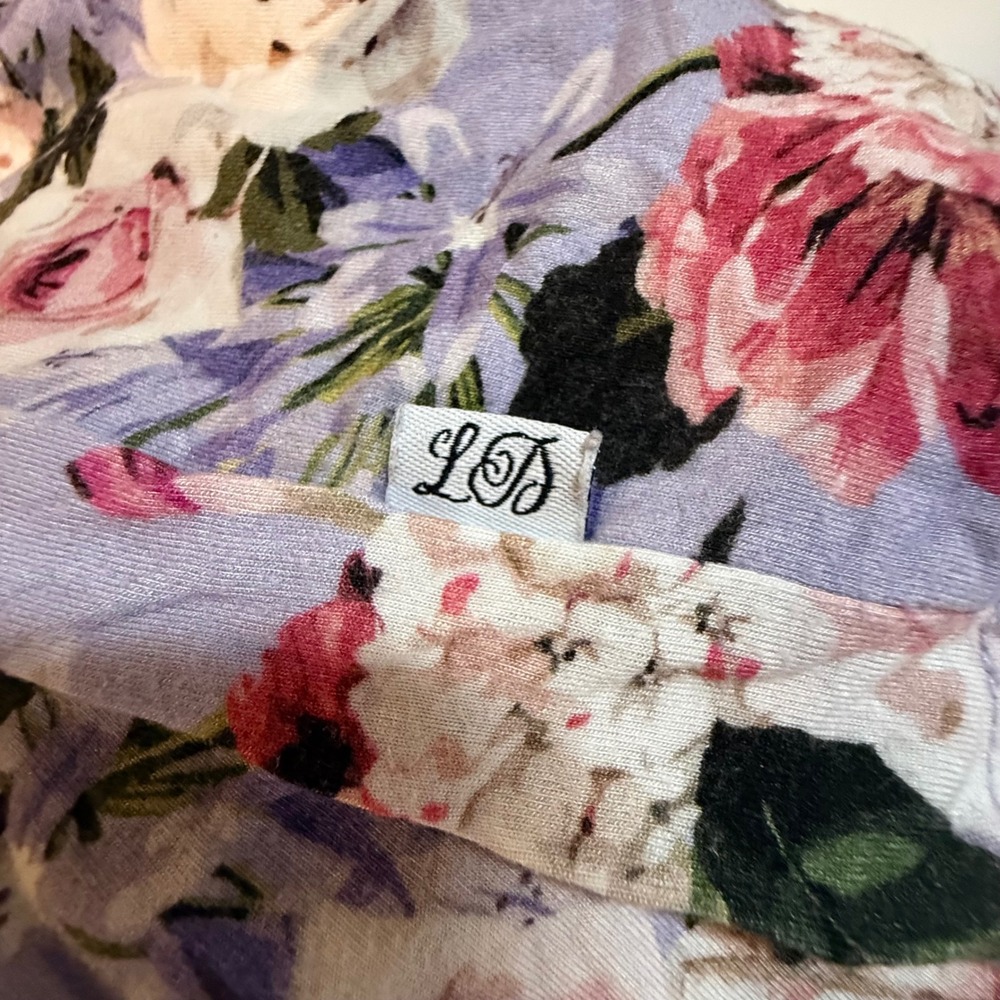 Little‎ Dreamers Bamboo Pajama Set Purple Floral Ruffle Sleeve 7T PJs Cottage - Picture 6 of 14